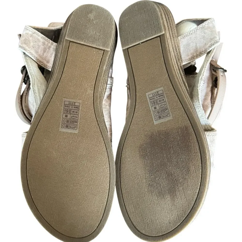 Blowfish Malibu Blush Pink Ankle Strap Zip Up High Top Sandals Women’s 6.5 NEW